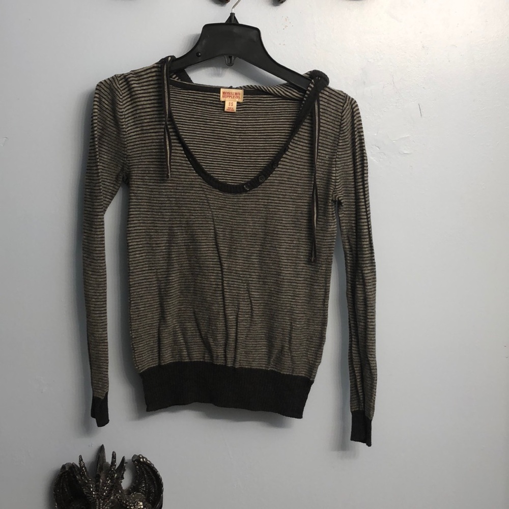 Mossimo Grey Stripped Hooded Top!